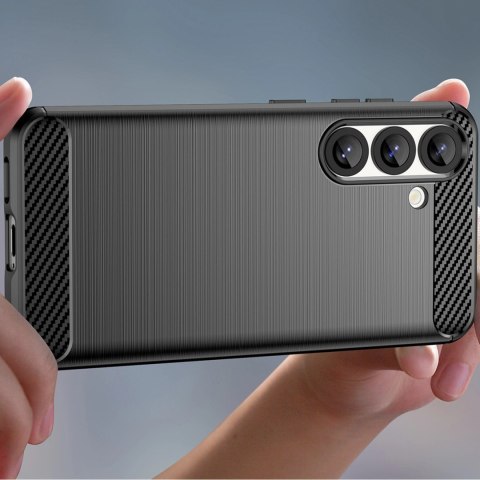Etui Carbon Case elastyczne silikonowe na Samsung Galaxy M16 5G - czarne