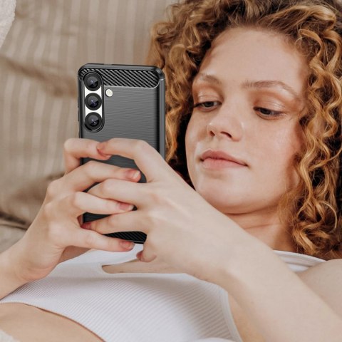 Etui Carbon Case elastyczne silikonowe na Samsung Galaxy M16 5G - czarne