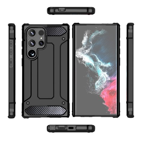 Pancerne hybrydowe etui Hybrid Armor pokrowiec na Xiaomi Redmi Note 14 5G - czarne
