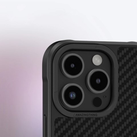Etui pancerne AMAZINGTHING Titan Max Case z włóknami aramidowymi 1500D do iPhone 16 Pro Max - czarne