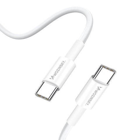 Wozinsky ładowarka GaN 65W z portami USB-A 2xUSB-C z kablem USB-C 65W - biała