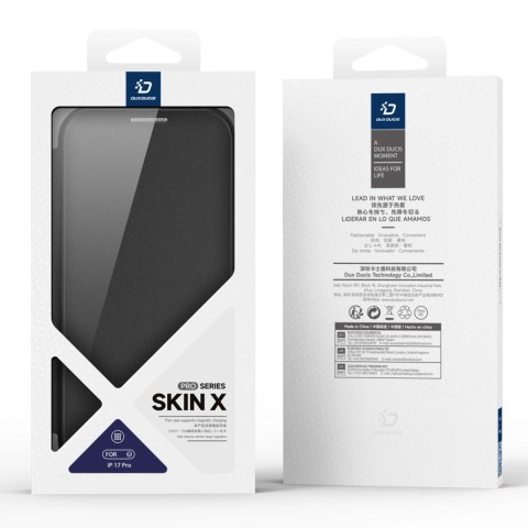 Etui Dux Ducis Skin X Pro na iPhone 17 Pro z portfelem, kompatybilne z MagSafe - czarne