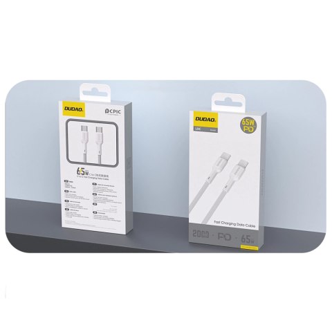 Kabel Dudao L9C 65W USB-C - USB-C 2m - biały