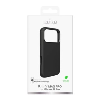 Etui silikonowe Puro Icon Mag Pro Liquid Silicone na iPhone 17 Pro kompatybilne z MagSafe, z ochroną aparatu i aluminiowymi przy