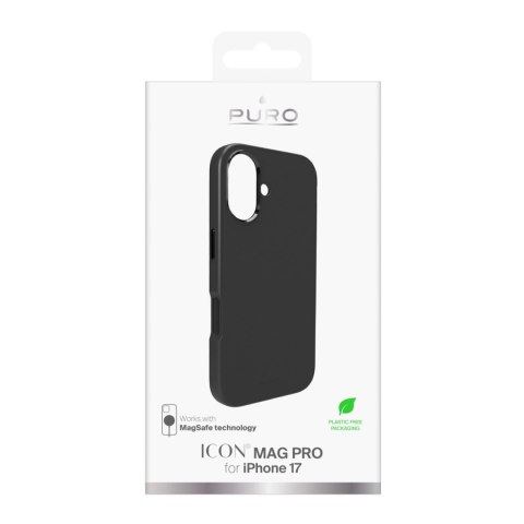 Etui silikonowe Puro Icon Mag Pro Liquid Silicone na iPhone 17 kompatybilne z MagSafe, z ochroną aparatu i aluminiowymi przycisk