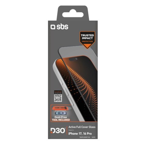 Szkło ochronne SBS z technologią D3O zestaw z aplikatorem na iPhone 17 / iPhone 16 Pro