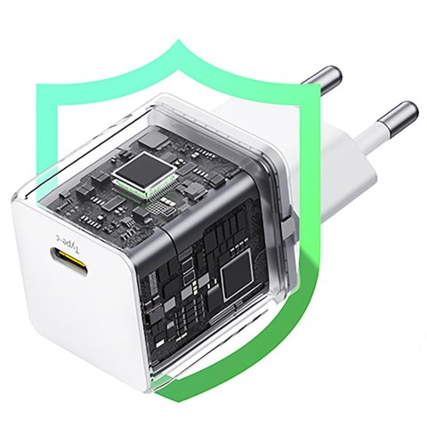 Ładowarka sieciowa Baseus Palm 1C 20W (z kablem Baseus Mini White USB-C 60W (20V/3A) 1m) - biała