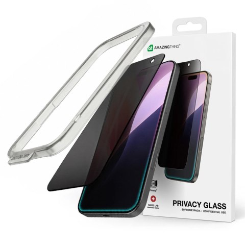 Szkło hartowane AMAZINGTHING Titan Privacy FusionFilter 7 prywatyzujące na iPhone 17 Pro Max