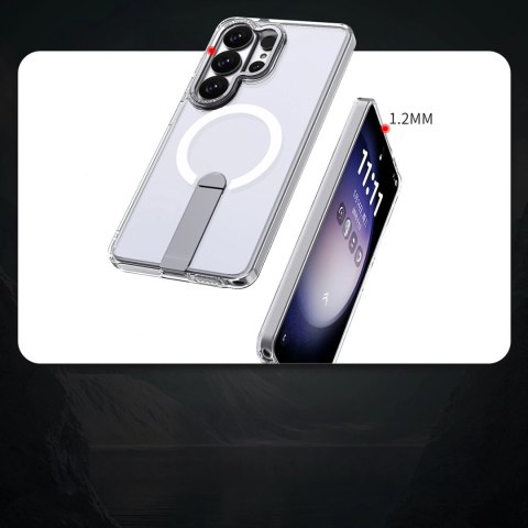 Etui Hybrid Armor X na Samsung Galaxy S26 Ultra z podstawką kompatybilne z MagSafe - przezroczyste