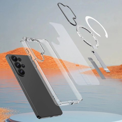 Etui Hybrid Armor X na Samsung Galaxy S26 Ultra z podstawką kompatybilne z MagSafe - przezroczyste