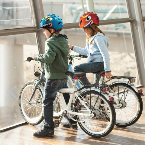 Kask rowerowy dziecięcy Wozinsky motyw smok lekki 50-54 cm - niebieski