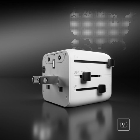 Adapter podróżny SBS TEADAPTUNI uniwersalny - biały