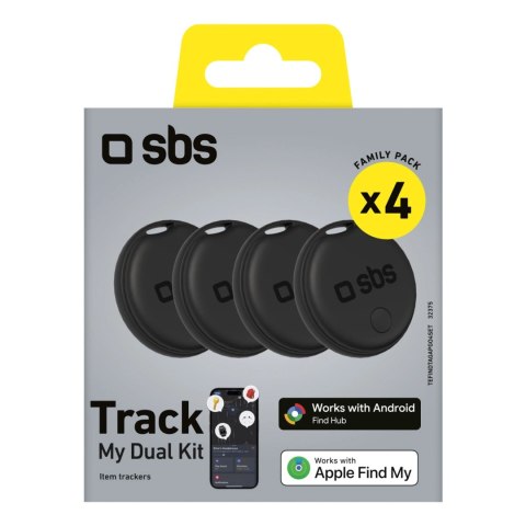 Lokalizator SBS uniwersalny Track My Dual zestaw 4 szt. - czarny