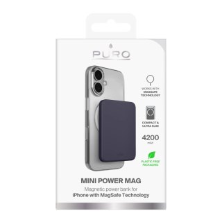 Powerbank Puro 4200mAh ultracienki kompatybilny z MagSafe USB-C - szary