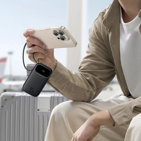 Powerbank Baseus EnerFill FC31 QPow3 20000mAh 45W z wyświetlaczem z kablami USB-C i Lightning - czarny