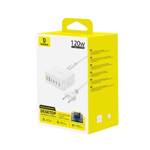Stacja ładująca Baseus EnerFill FH21 120W 4xUSB-C + 2xUSB-A - biała