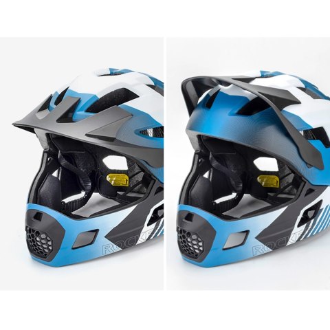 Kask rowerowy Rockbros TS-61 10110061001 dziecięcy z odpinaną szczęką rozmiar S (48-52) - niebieski