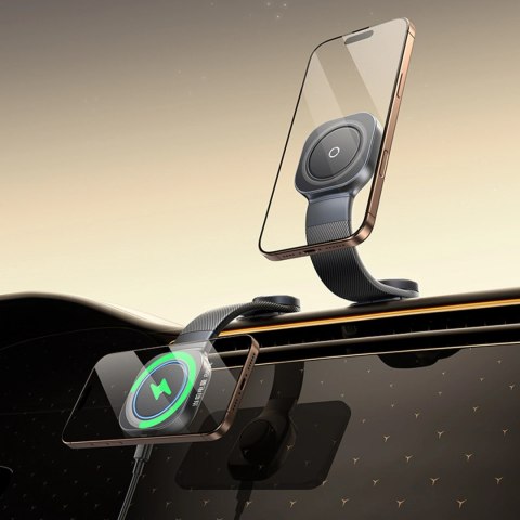 Uchwyt samochodowy Baseus PrimeTrip C03Pro na deskę rozdzielczą z ładowarką bezprzewodową kompatybilny z MagSafe - czarny