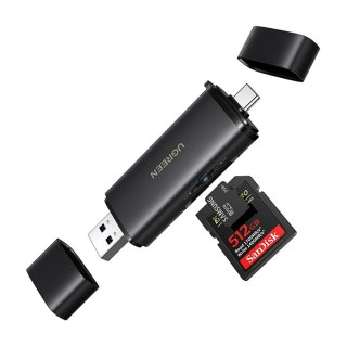 Czytnik kart Ugreen 2w1 USB-C / USB-A SD 4.0 UHS-II - czarny