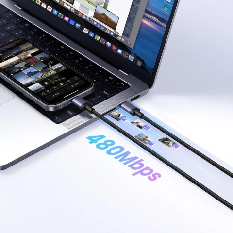Kabel Ugreen USB-C do USB-C PD do szybkiego ładowania 100W 0,5m - czarny