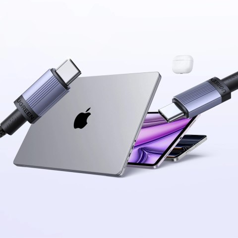 Kabel Ugreen USB-C do USB-C PD do szybkiego ładowania 100W 0,5m - czarny