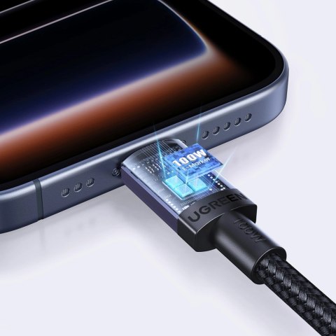 Kabel Ugreen USB-C do USB-C PD do szybkiego ładowania 100W 0,5m - czarny