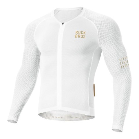 Koszulka rowerowa Rockbros YDCX008 Diamond z długim rękawem rozmiar XXL - biała