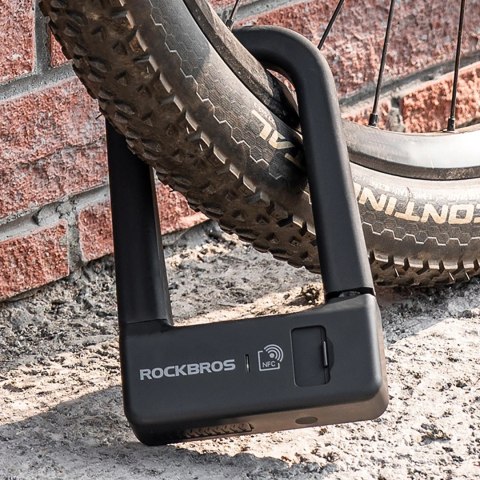 Zapięcie rowerowe Rockbros RBNS1 SMART z czytnikiem NFC - czarne
