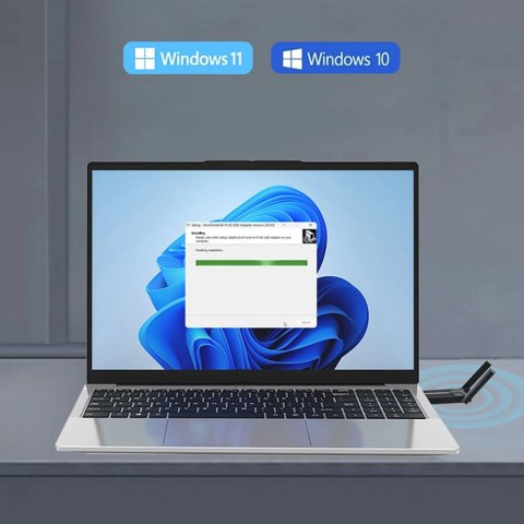 Adapter Wozinsky WAX-1800 dwupasmowy bezprzewodowy USB 3.0 WiFi 6 - czarny