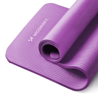 Mata do ćwiczeń Wozinsky WNSP-15F 183 x 61 x 1,5 cm gruba mata gimnastyczna do jogi i fitness - fioletowa