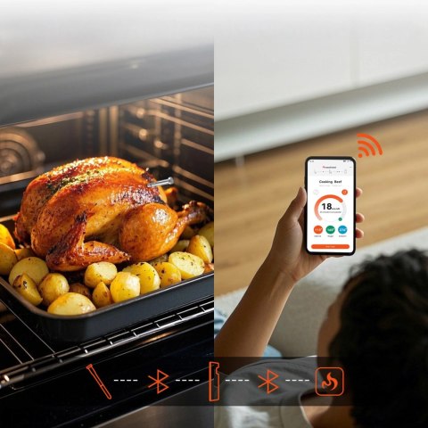 Termometr kuchenny Meatmeet S Pro z aplikacją Bluetooth do grilla piekarnika wędzarni - szary
