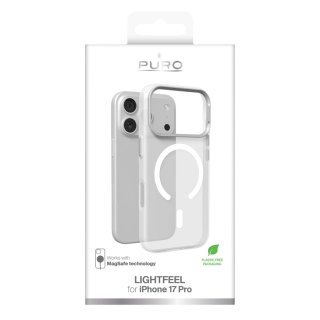 Etui Puro Lightfeel na iPhone 17 Pro kompatybilne z MagSafe - przezroczysto-białe