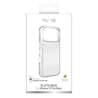 Etui Puro Plate Mag na iPhone 17 Pro Max kompatybilne z MagSafe - białe