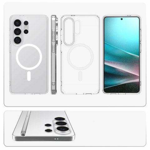 Etui Spigen Ultra Hybrid Mag MagSafe na Samsung Galaxy S26 Ultra - przezroczysto-białe