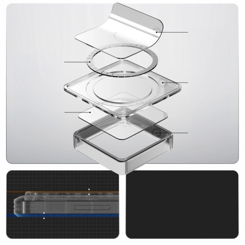 Etui Spigen Ultra Hybrid Mag MagSafe na Samsung Galaxy S26 Ultra - przezroczysto-białe