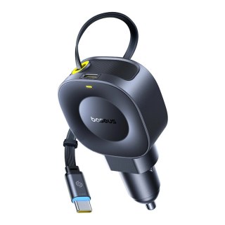 Ładowarka samochodowa Baseus PrimeTrip VR2 30W + 30W ze zwijanym kablem USB-C - czarna