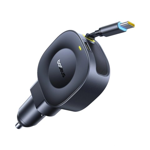 Ładowarka samochodowa Baseus PrimeTrip VR2 30W + 30W ze zwijanym kablem USB-C - czarna
