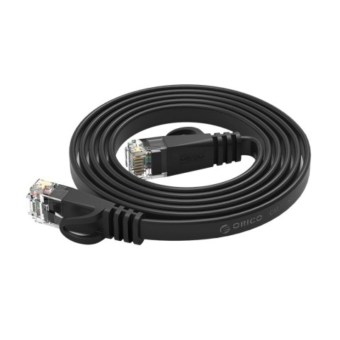 Kabel sieciowy Ethernet Orico PUG-C7B CAT7 10Gbps RJ45 internetowy LAN płaski 5 m - czarny