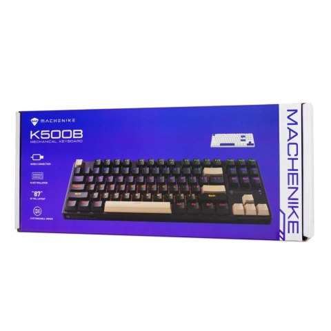Klawiatura gamingowa Machenike K500B-B87 przewodowa mechaniczna podświetlana Red Switch - biała