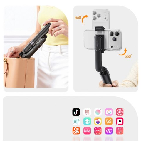 Selfie stick Orico SPV90 aluminiowy mini tripod Bluetooth obrót 360 stopni - czarny