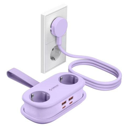 Listwa zasilająca Orico AP3 65W GaN 6w1 2x AC + 2x USB-A + 2x USB-C - fioletowa