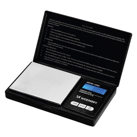 Waga jubilerska Wozinsky WDW-1000 200g 0,01g precyzyjna podświetlana - czarna