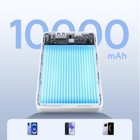 Powerbank Baseus EnerFill FP11 10000mAh 15W z białym kablem USB-C 20V/3A 30cm - biały