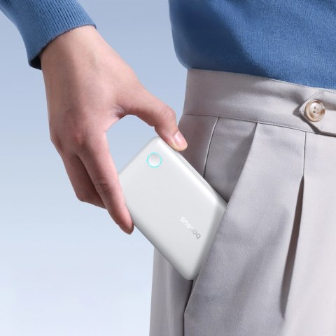 Powerbank Baseus EnerFill FP11 10000mAh 15W z białym kablem USB-C 20V/3A 30cm - biały