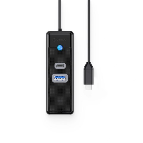 Hub USB Orico PWCUR-C3 3-portowy 1x USB-A 3.0 1x USB-C 3.0 1x RJ45 Gigabit Ethernet 0,15 m - czarny