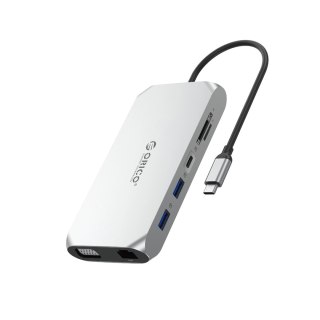 Stacja dokująca USB-C Orico XCR 12w1 2x USB-A 3.1 1x USB-A 2.0 1x USB-C PD 100 W 1x USB-C 3.1 2x HDMI 2.0 4K 60 Hz 1x VGA 1080p 