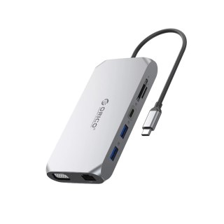 Stacja dokująca USB-C Orico XCR 12w1 2x USB-A 3.1 1x USB-A 2.0 1x USB-C PD 100 W 1x USB-C 3.1 2x HDMI 2.0 4K 60 Hz 1x VGA 1080p 