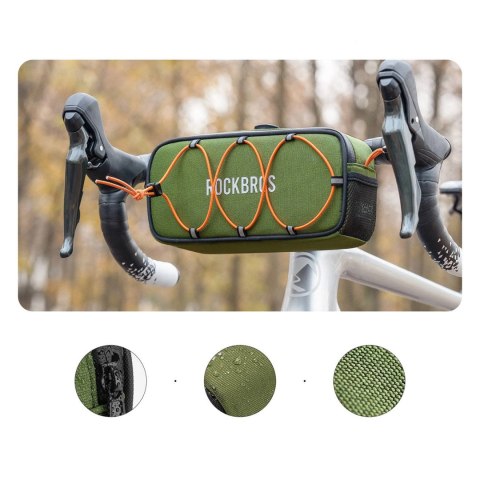 Torba rowerowa Rockbros TL001 ROAD TO SKY 1,9 l na kierownicę wodoodporna - zielona