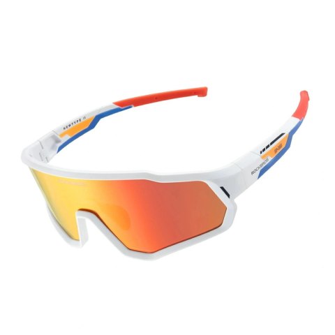 Okulary rowerowe Rockbros SP383 Shining Warrior - matowa biała ramka, polaryzowane czerwone soczewki