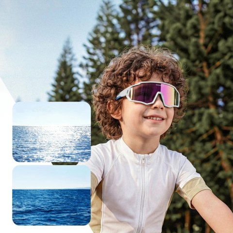 Okulary rowerowe Rockbros SP383 Shining Warrior - matowa biała ramka, polaryzowane czerwone soczewki